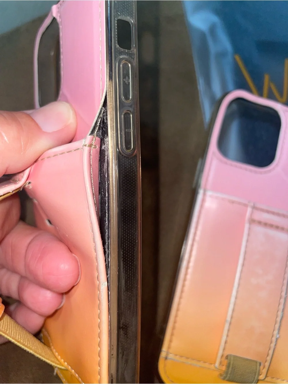 2-Walli Pink to Orange Gradient Phone Case-iPhone 12/12pro. Very well worn/used